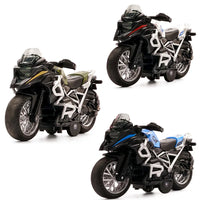 HKM-074643 1:14 Scale Alloy Diecast Pull Back Motorcycle Toy with Lights and Music for Kids Ages 3 and Up