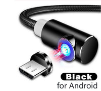 HKM-074771 Nylon Braided 90-Degree Magnetic Charging Cable for Mobile Devices - Fast 2A Current, Dust-Plug Design, 1m & 2m Lengths