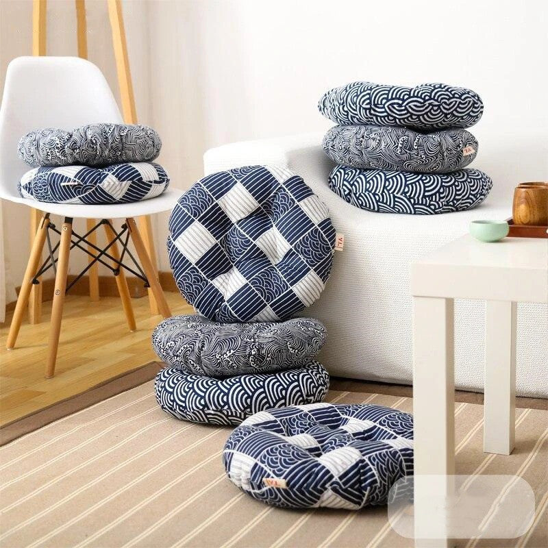 HKM-074771 Round Tatami Cushion in Various Sizes: 43cm, 49cm, 59cm, and 69cm
