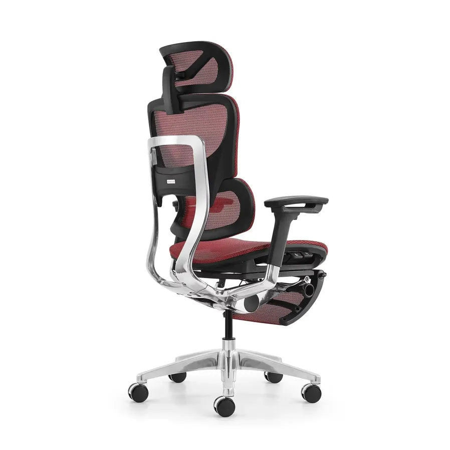 HKM-074835 Ergonomic Red Mesh Office Chair with 4D Armrest and Aluminium Frame