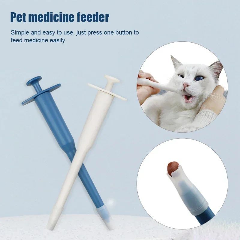 HKM-0749117 Pet Medicine Feeder Syringe for Cats and Dogs - Push Dispenser for Easy Medication and Liquid Delivery