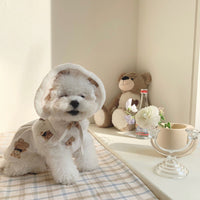 HKM-0749501 Cute Bear Suspender Skirt for Bichon and Teddy Dogs - Milky White & Black Options Available
