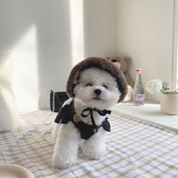 HKM-0749501 Cute Bear Suspender Skirt for Bichon and Teddy Dogs - Milky White & Black Options Available