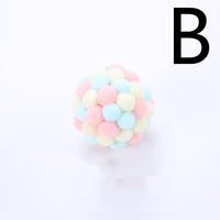 HKM-0750525 Colorful Plush Cat Toy Ball with Sound – Multi-Color Rainbow Design