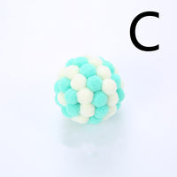 HKM-0750525 Colorful Plush Cat Toy Ball with Sound – Multi-Color Rainbow Design