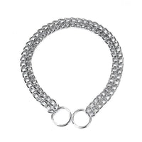 HKM-075091 Double-Row Chrome-Plated Iron Dog Collar ¨C Available in Various Sizes