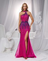 HKM-075091 Elegant Purple Evening Gown for Women - Style EZ25182