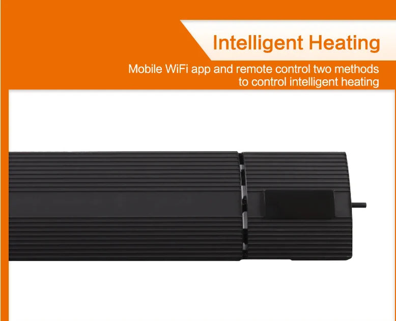HKM-075155 Wall Mounted Electric Infrared Heater with Remote Control - 1500W Graphene Heating Tube, 220V, Outdoor Use