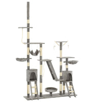HKM-0752189 Luxury Cat Tree with Sisal Scratching Posts and Cozy Hiding Houses, 230-250 cm