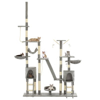 HKM-0752189 Luxury Cat Tree with Sisal Scratching Posts and Cozy Hiding Houses, 230-250 cm