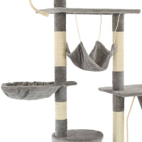 HKM-0752189 Luxury Cat Tree with Sisal Scratching Posts and Cozy Hiding Houses, 230-250 cm