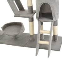HKM-0752189 Luxury Cat Tree with Sisal Scratching Posts and Cozy Hiding Houses, 230-250 cm