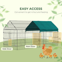 HKM-0752573 87" Green Small Animal Playpen with Roof for Indoor/Outdoor Use - Ideal for Rabbits, Chickens, and Chinchillas