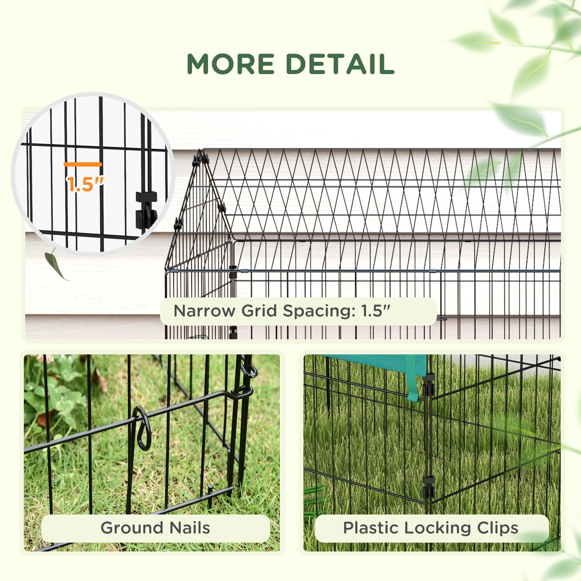 HKM-0752573 87" Green Small Animal Playpen with Roof for Indoor/Outdoor Use - Ideal for Rabbits, Chickens, and Chinchillas