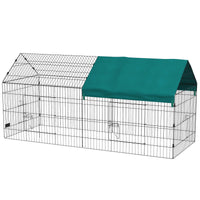HKM-0752573 87" Green Small Animal Playpen with Roof for Indoor/Outdoor Use - Ideal for Rabbits, Chickens, and Chinchillas