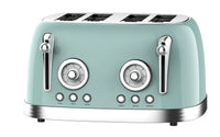 HKM-075283 Retro 4-Slice Stainless Steel Electric Pop-Up Toaster with Integrated Grill