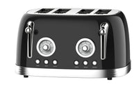HKM-075283 Retro 4-Slice Stainless Steel Electric Pop-Up Toaster with Integrated Grill