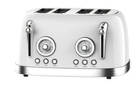HKM-075283 Retro 4-Slice Stainless Steel Electric Pop-Up Toaster with Integrated Grill