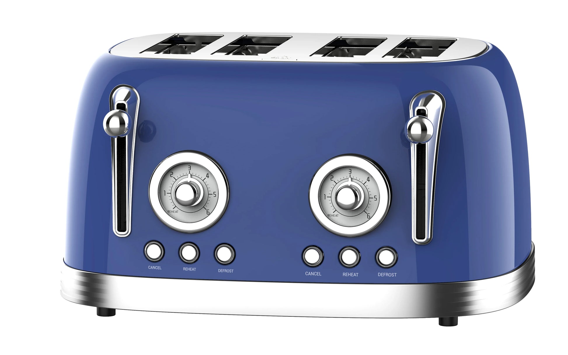 HKM-075283 Retro 4-Slice Stainless Steel Electric Pop-Up Toaster with Integrated Grill