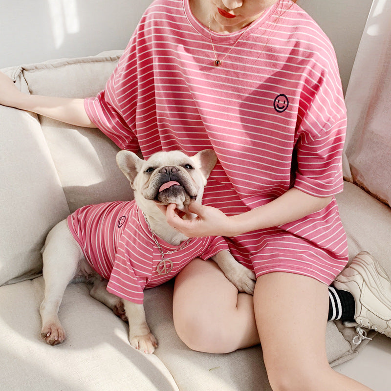 HKM-0753981 Casual Washed Cotton Two-Legged Clothing for Puppies and Pets