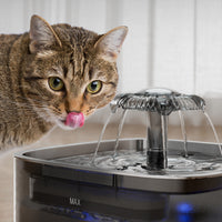 HKM-0754749 Gray Stainless Steel Automatic Cat Water Feeder with USB and Sensor Accessory