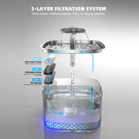 HKM-0754749 Gray Stainless Steel Automatic Cat Water Feeder with USB and Sensor Accessory