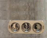 HKM-0754877 Wooden Cat and Small Dog Food Bowl - Ceramic and Stainless Steel Options Available