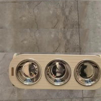 HKM-0754877 Wooden Cat and Small Dog Food Bowl - Ceramic and Stainless Steel Options Available