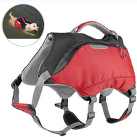 HKM-0756285 Red Nylon Pet Backpack Life Jacket for All Seasons Dogs