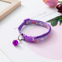 HKM-0756669 Double Footprints Cat Dog Bell Collar - Colorful and Durable Polyester, British Style
