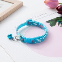 HKM-0756669 Double Footprints Cat Dog Bell Collar - Colorful and Durable Polyester, British Style