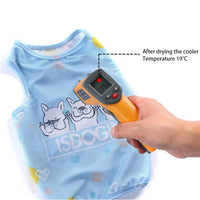 HKM-0757053 Cooling Summer Clothes for Dogs - Cartoon Style in Blue, Pink, and Yellow, Available Sizes M, L, XL