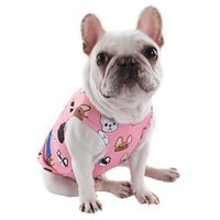 HKM-0757053 Cooling Summer Clothes for Dogs - Cartoon Style in Blue, Pink, and Yellow, Available Sizes M, L, XL