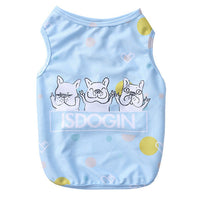 HKM-0757053 Cooling Summer Clothes for Dogs - Cartoon Style in Blue, Pink, and Yellow, Available Sizes M, L, XL