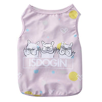 HKM-0757053 Cooling Summer Clothes for Dogs - Cartoon Style in Blue, Pink, and Yellow, Available Sizes M, L, XL