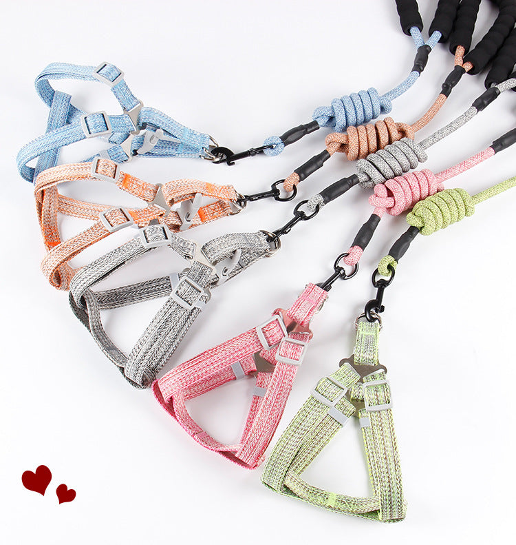 HKM-075731 Nylon Pet Leash with Adjustable Chest Strap and Comfortable EVA Handle