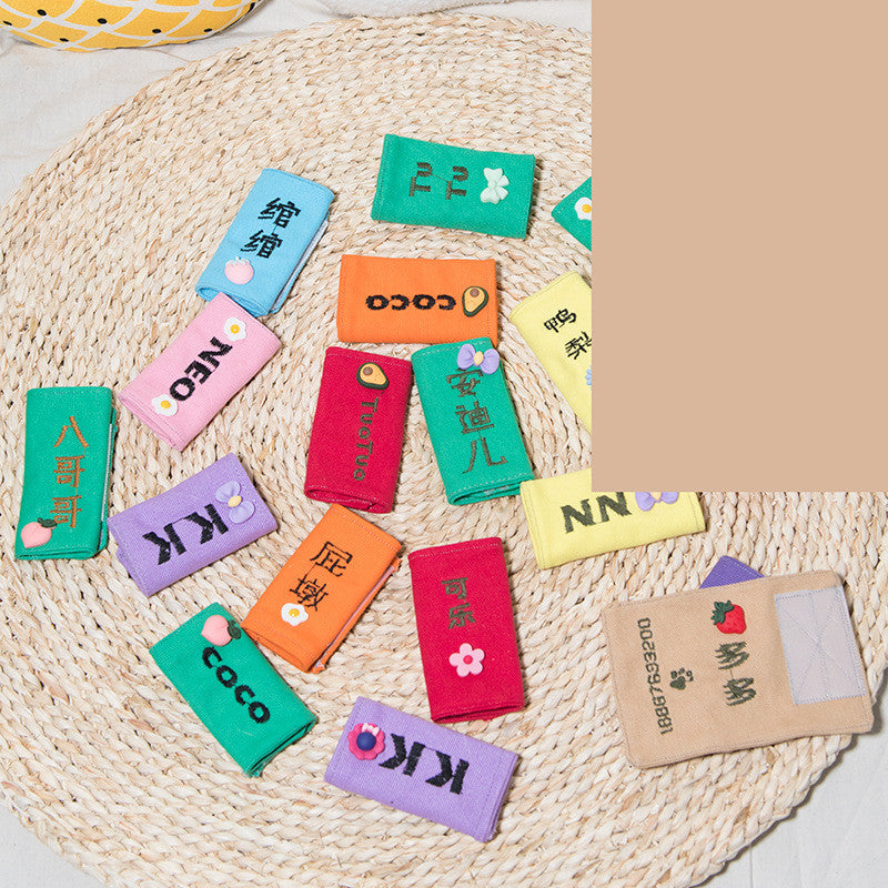 HKM-0757949 Customizable Dog Embroidered Nameplate Stickers for Pet Names in Various Colors