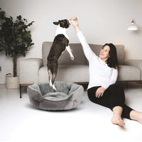 HKM-0758717 Cozy Round Pet Bed in Multiple Colors for Dogs - 48x50x15CM Soft Cloth Design