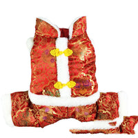 HKM-0759229 Tang Suit Four-Legged Pet Apparel in Silk Lining Cotton ¨C Red & Blue Options Available