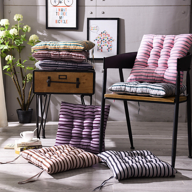 HKM-075923 Stylish Striped Square Chair Cushion - 40x40cm Polyester Fiber