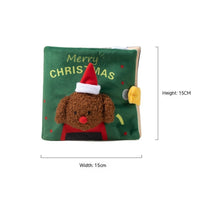 HKM-0759485 Christmas-Themed Plush Dog Toy: Food Hiding Book for Playtime Fun