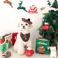 HKM-0759485 Christmas-Themed Plush Dog Toy: Food Hiding Book for Playtime Fun