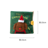HKM-0759485 Christmas-Themed Plush Dog Toy: Food Hiding Book for Playtime Fun