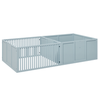 HKM-0760125 Comfortable Two-Room Whelping Box for Dogs with Removable Door and Puppy Playpen, 81" x 39" x 20", Gray