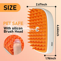 HKM-0760253 4-in-1 Cat and Dog Steam Brush with Mist Function, Anti-Static Shedding Comb, Water Spritz Grooming Tool for Indoor Use