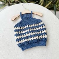 HKM-0762429 Violet Dark Blue Hollow Out Pet Sweater Vest for Small to Large Pets