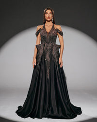 HKM-076243 Elegant Black Evening Dress - Model EZ25218 for Women's Formal Wear