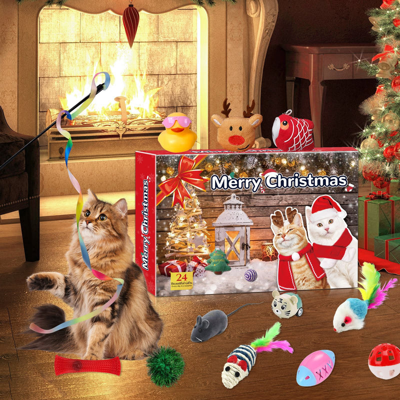 HKM-0764093 Countdown to Christmas with Interactive Santa Kitty Plush Toy Blind Box Calendar