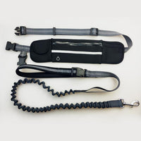 HKM-0764221 Adjustable Hands-Free Dog Running Leash with Reflective Waist Pocket and Shock Absorbing Bungee