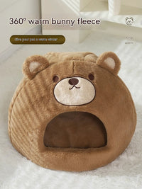 HKM-0764477 Warm Windproof Cat Nest with Thick 3D Cotton for Small to Medium Cats